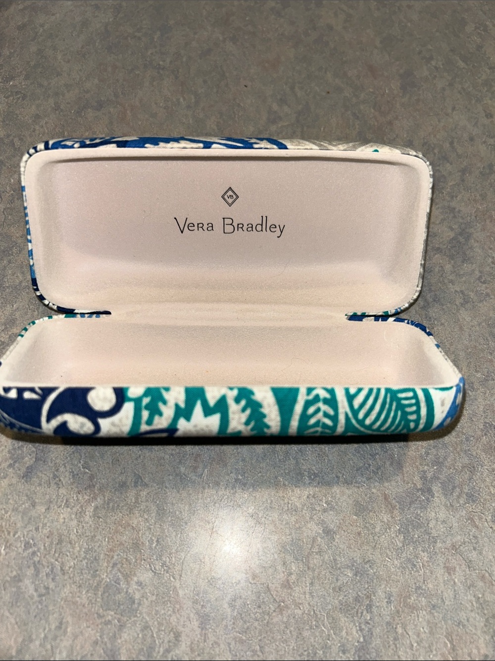 Vera Bradley Floral Pattern Blue and Gray Decorative Eyeglass hard Case - Picture 2 of 3